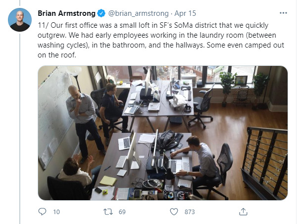 Brian Armstrong tweet